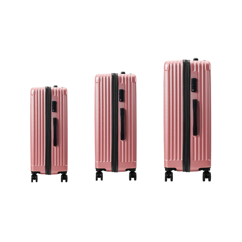 Mazam 3PCS Luggage Suitcase Trolley Set Travel TSA Lock ABS Case Pink