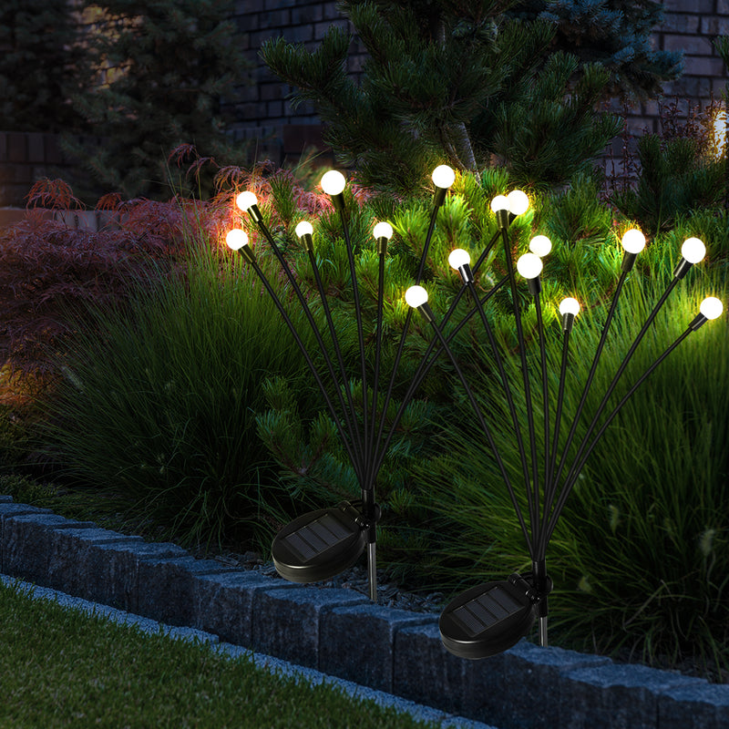 Firfly Solar Lawn Lights 8LED 4PC Outdoor Black-1954802836537741318