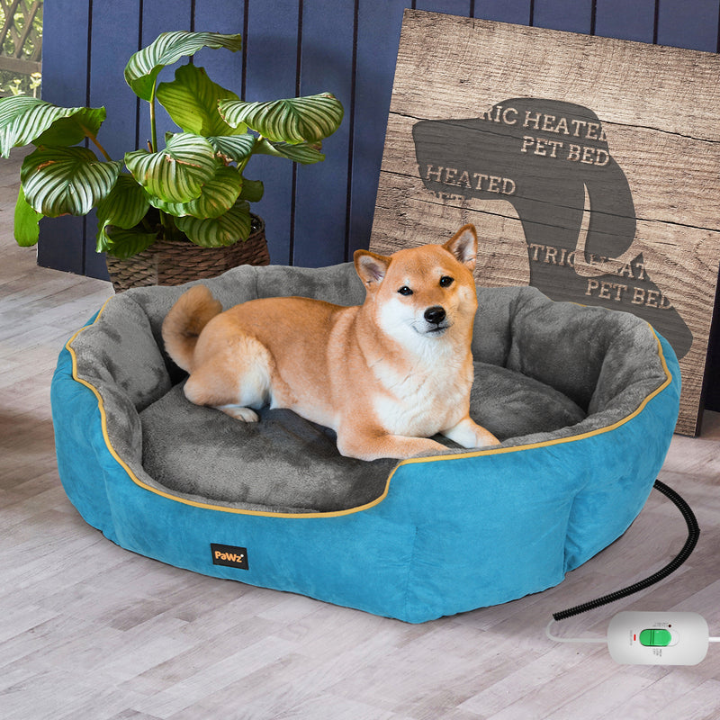 PaWz Electric Pet Heater Bed Heated M Blue Medium-1954802543326531590