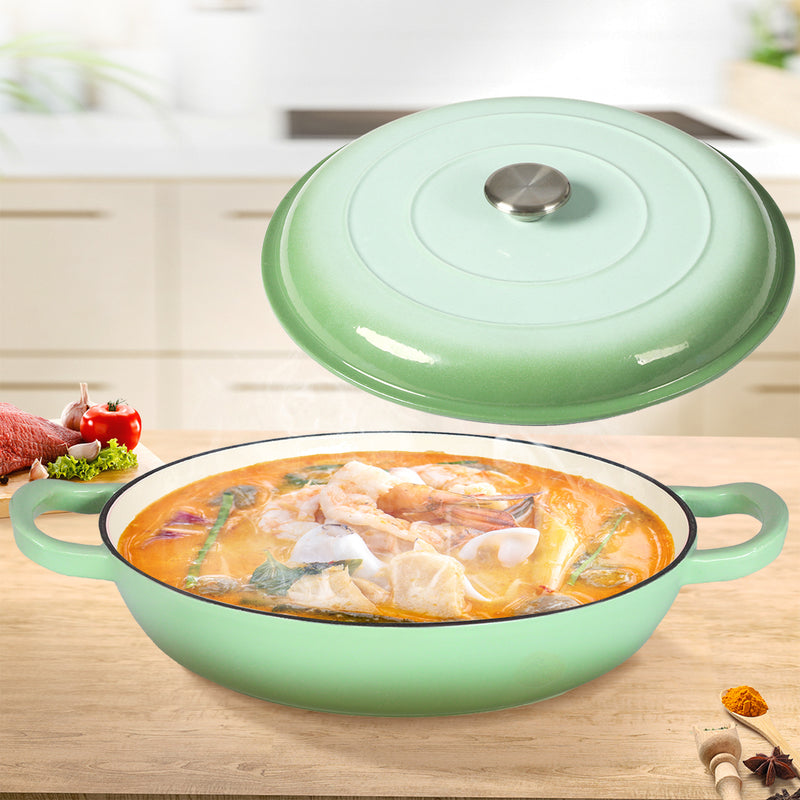 TOQUE 3.5L Enamel Dutch Oven Pan in Green Colour-1954802796524081158