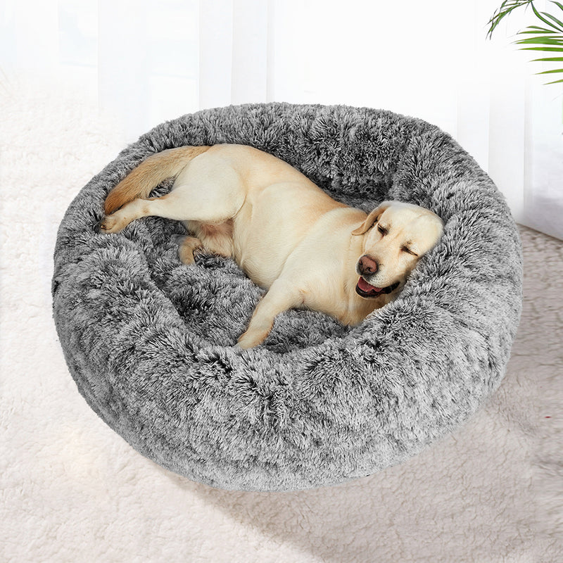 PaWz Pet Bed Cat Dog Donut Nest Calming M Charcoal Medium-1954802518781464582