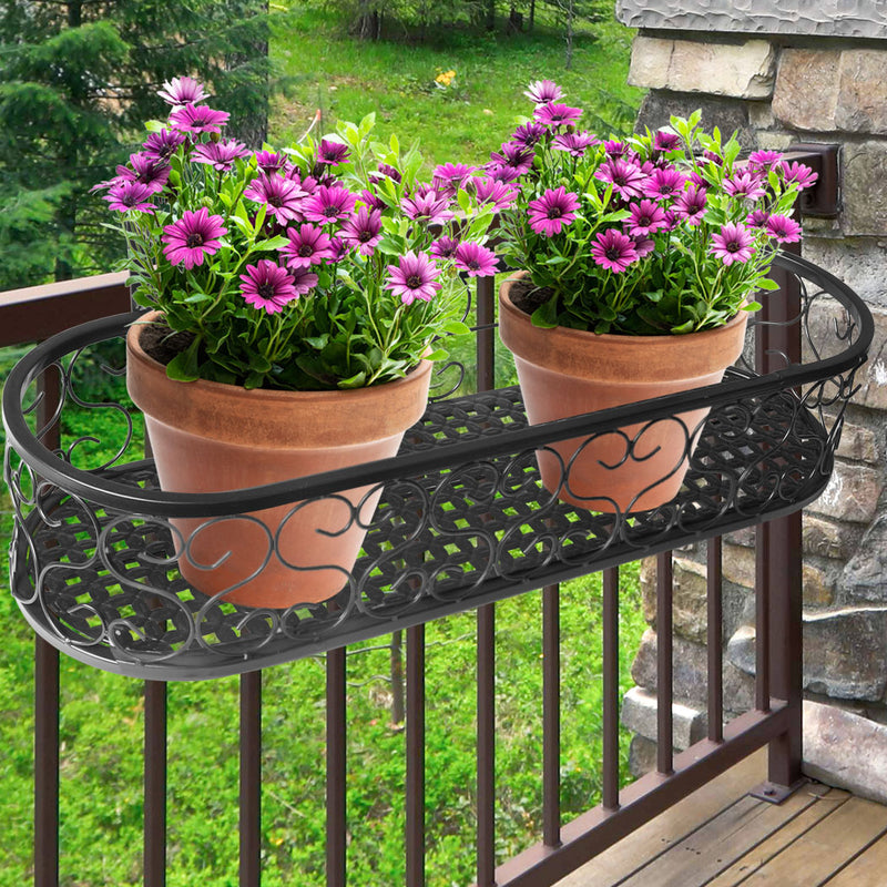 Levede Plant Stand Outdoor Indoor Home Black Oval-1954802666530017286