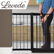 Levede Baby Safety Gate Adjustable Pet Black 45cm Extension-1954802908604272646