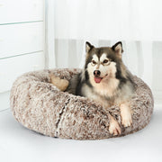 PaWz Pet Bed Cat Dog Donut Nest Calming M Brown Medium-1954802518441725959