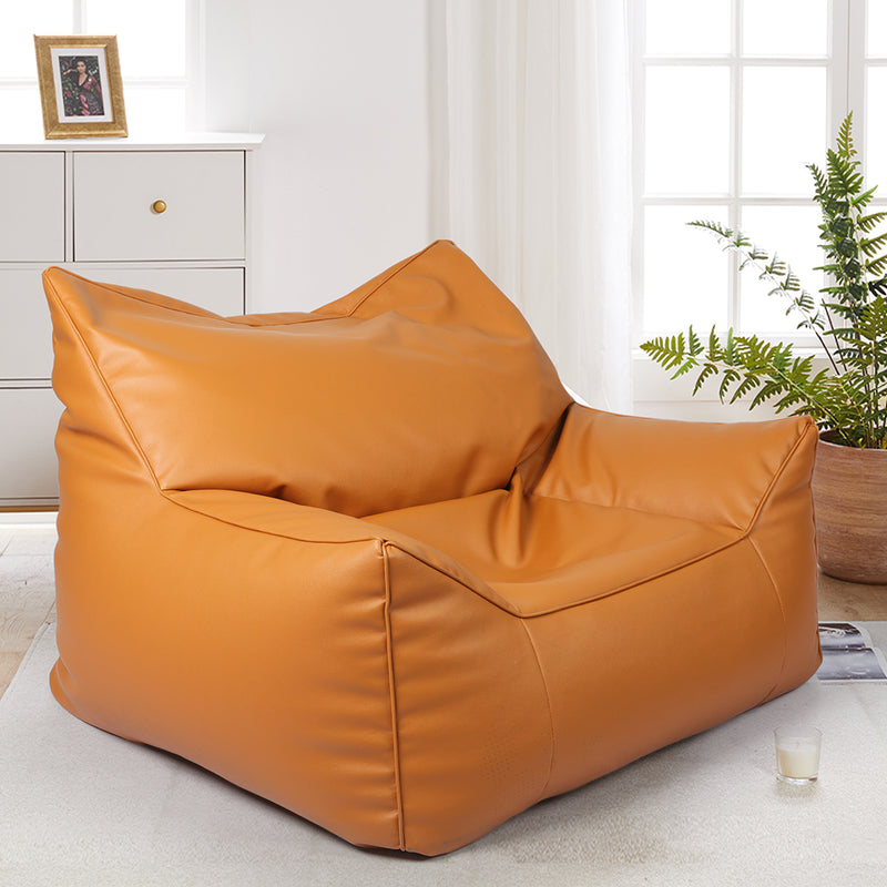 Marlow Bean Bag Chair Cover PU Indoor Brown-1966287382777040903