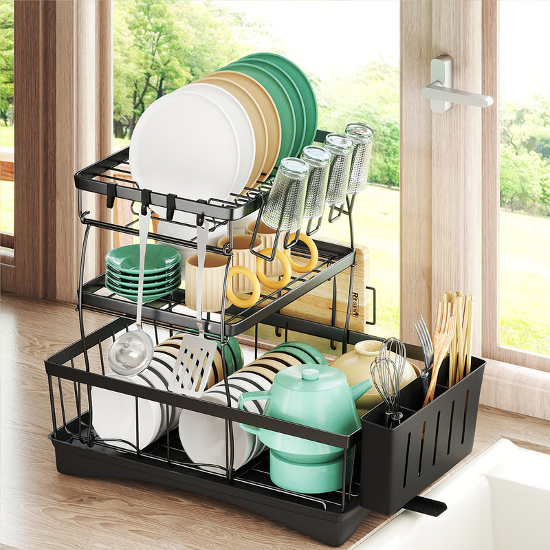 Toque Dish Drying Rack Plate Drainer Cup Holder-1954802487785558023