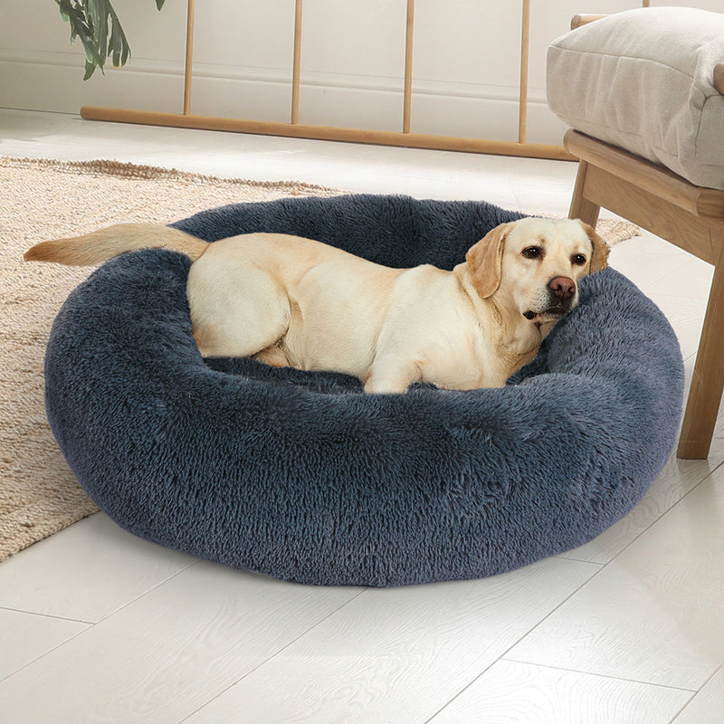 PaWz Pet Bed Cat Dog Donut Nest Calming XXXL Dark Grey XXX-Large-1954802763556851719