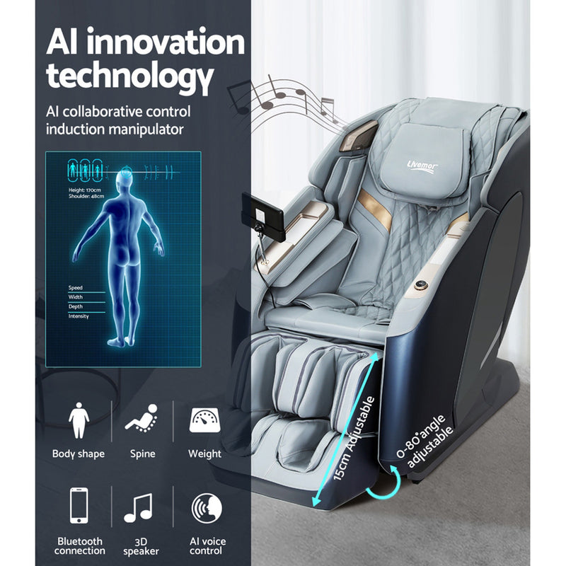 Livemor 4D Massage Chair Electric Recliner Double Core Mechanism Massager Melisa