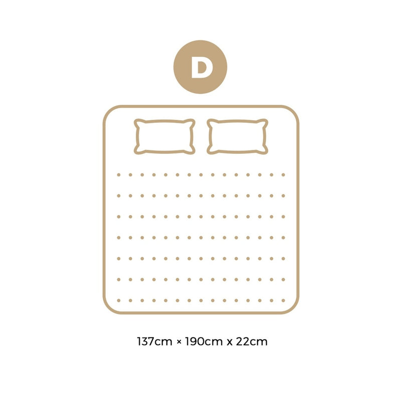 Bedra Double Mattress 3D Mesh Fabric Foam Spring 22cm 7 zone