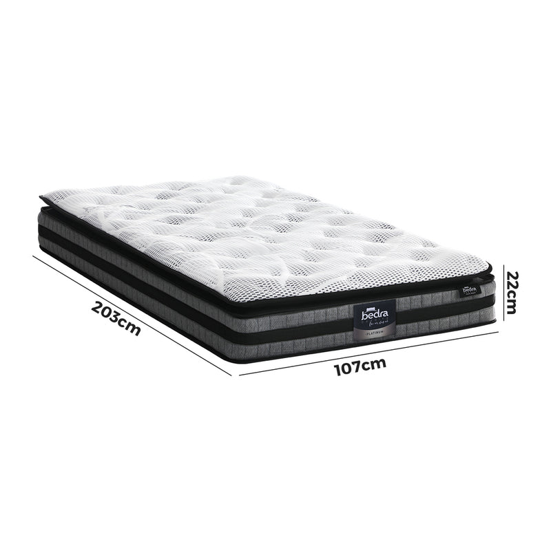 Bedra King Single Mattress Cool Gel Foam Bonnell Spring Pillow Top 22cm