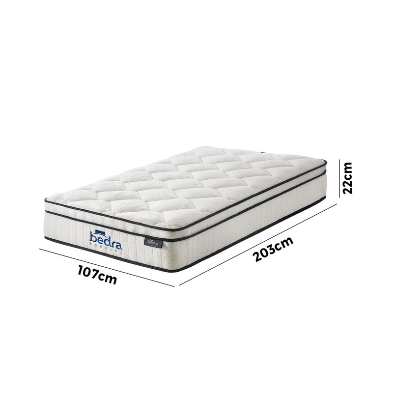 Bedra Boucle King Single Mattress Memory Foam Pocket Spring Euro Top