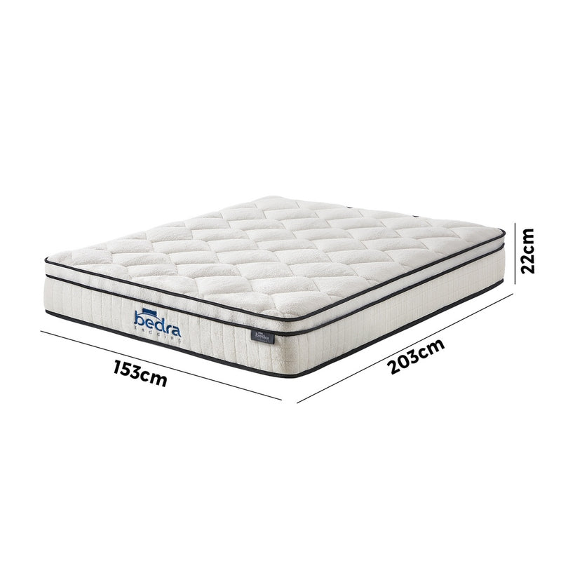 Bedra Boucle Queen Mattress Memory Foam Pocket Spring Euro Top