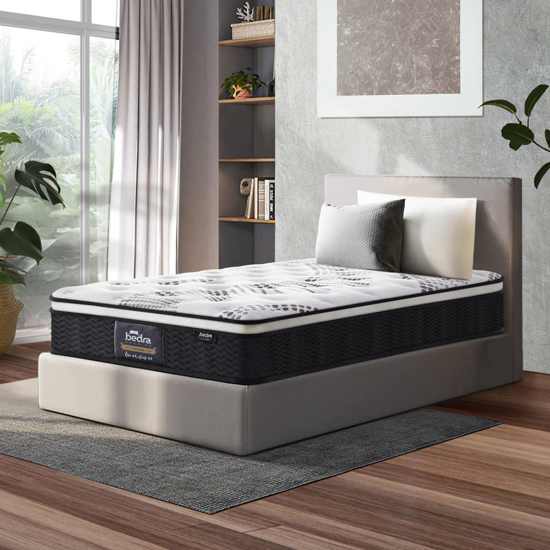 Bedra King Single Mattress Cool Gel Foam Euro Top Pocket Spring 22cm