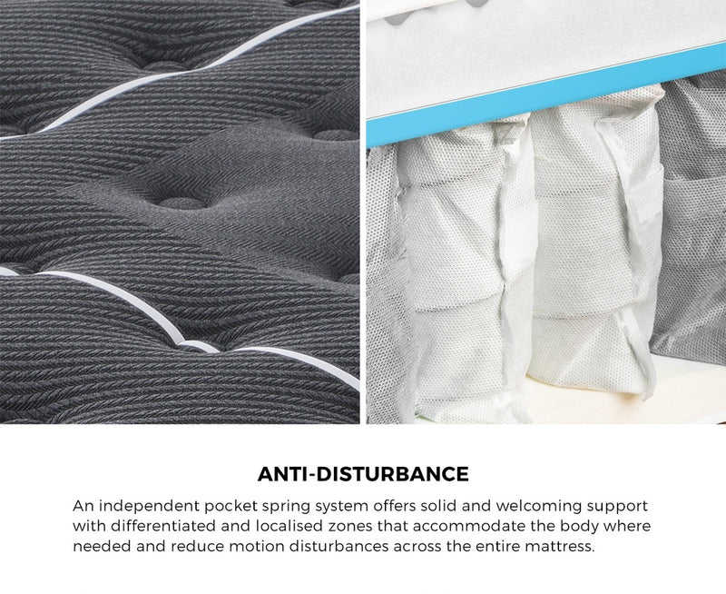 Bedra King Mattress Tight Top Cool Gel Foam Pocket Spring 22cm
