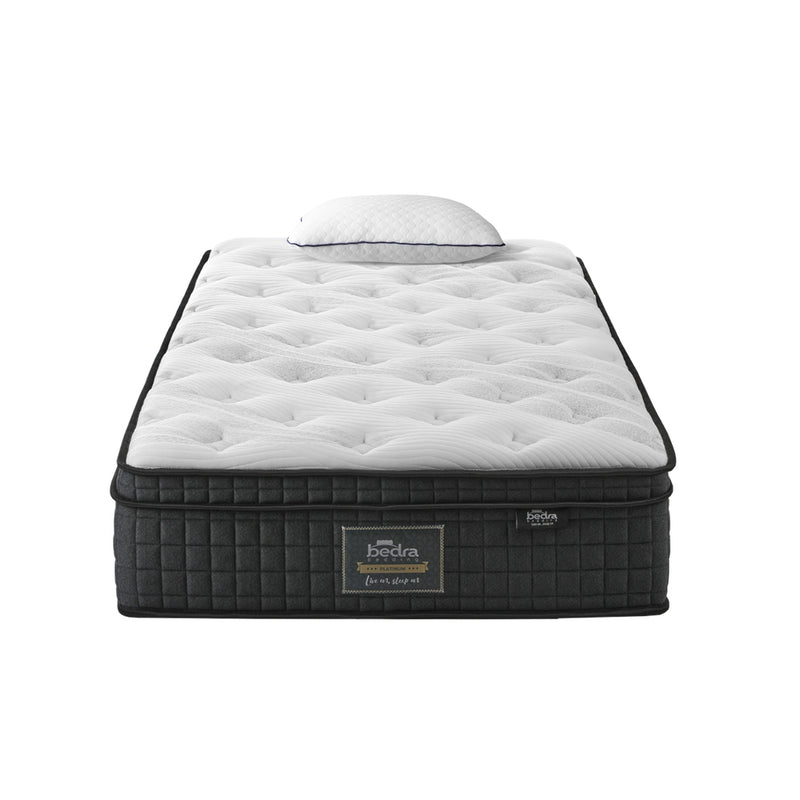 Bedra King Single Mattress Cool Gel Foam Pocket Spring 34CM with Pillow