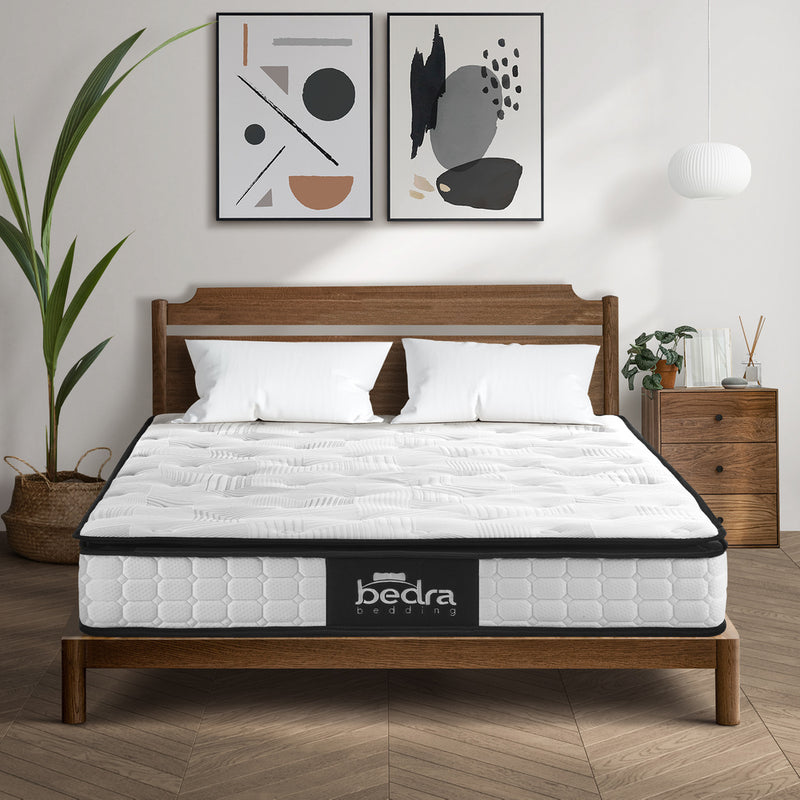 Bedra Queen Mattress 22CM Cool Gel Foam Bonnell Spring with Pillows