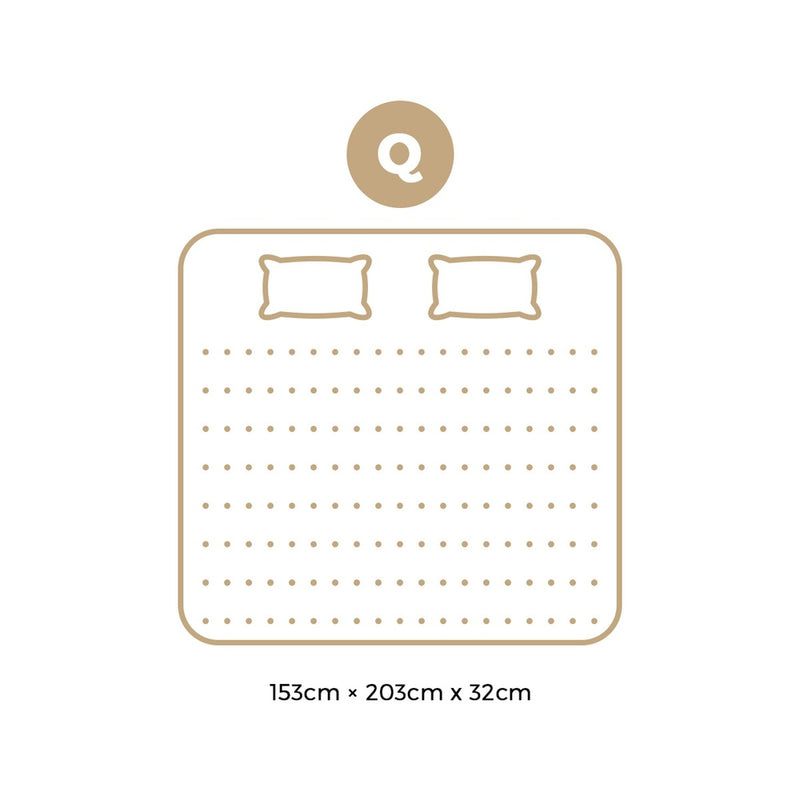 Bedra Queen Mattress Bamboo Pocket Spring Euro Top Medium Firm 32cm