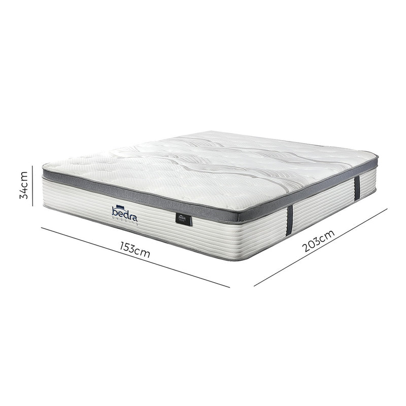 Bedra Queen Mattress Euro Top Pocket Spring 34cm 7-Zone