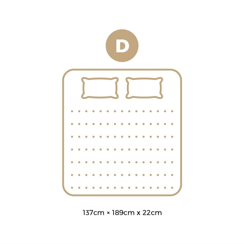 Bedra Double Mattress Breathable Luxury Bed Bonnell Spring Foam Medium 22cm