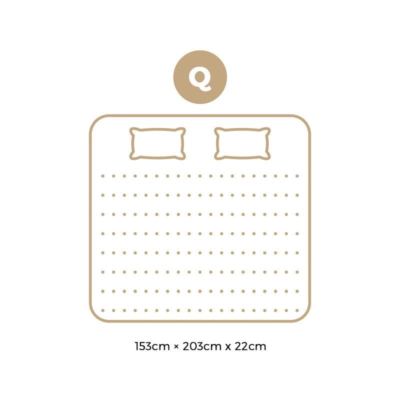 Bedra Queen Mattress Breathable Luxury Bed Bonnell Spring Foam Medium Firm 22cm