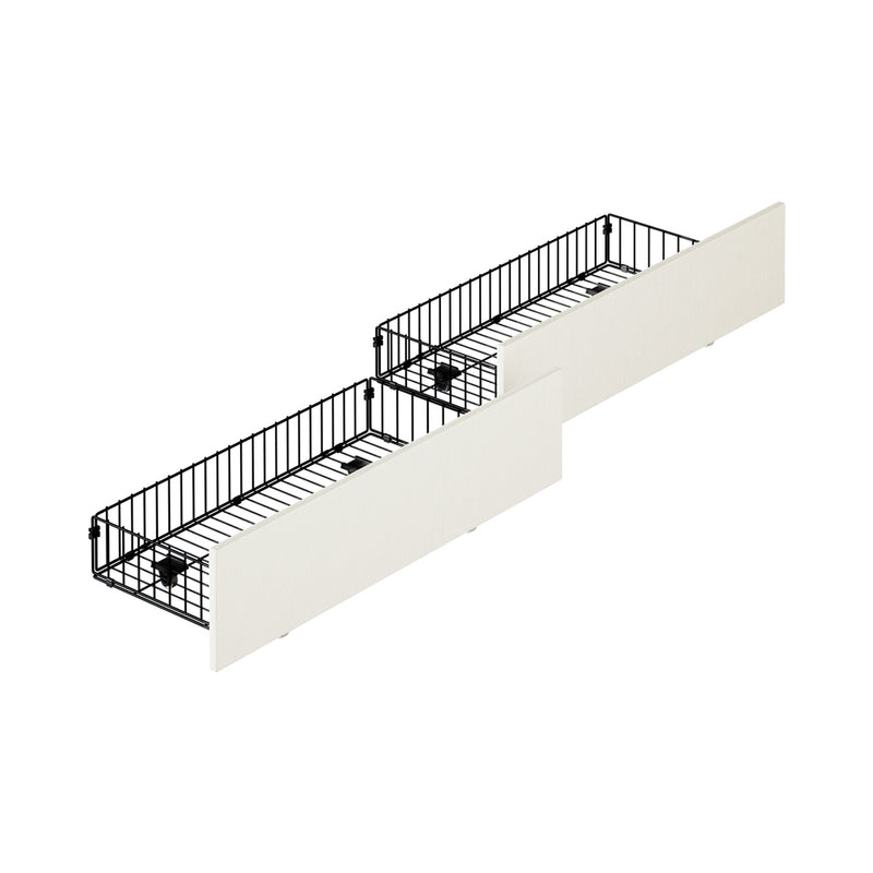 Oikiture 2x Trundle Drawers for Bed Frame Beige