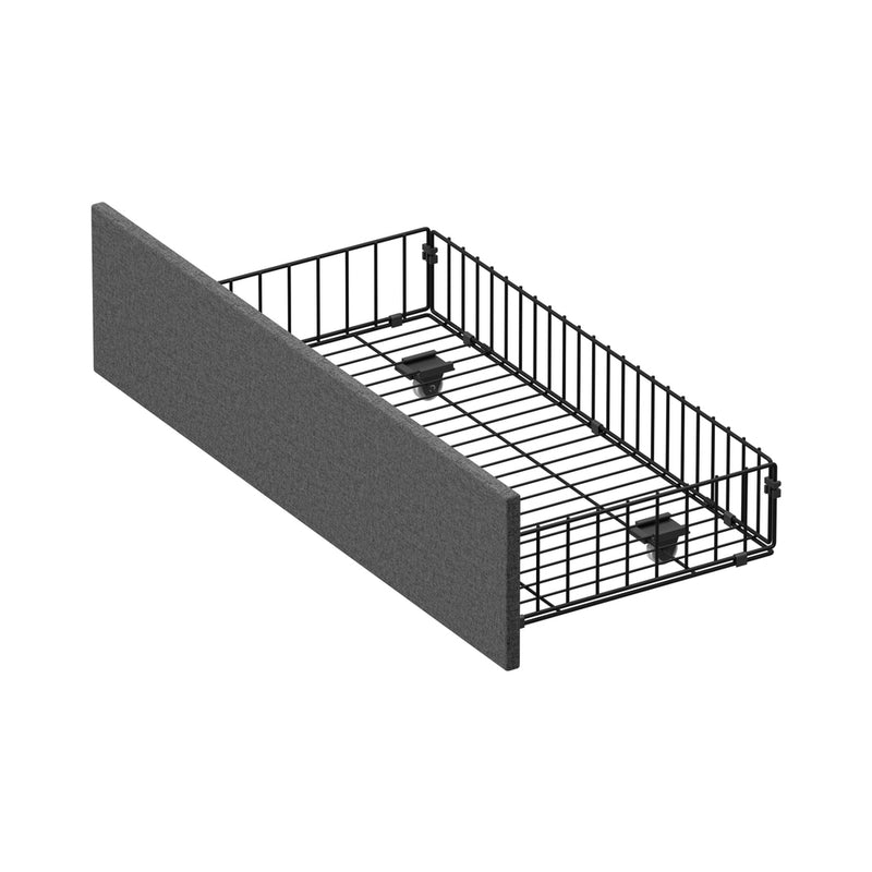 Oikiture 2x Trundle Drawers for Bed Frame w/ Wheels Storage Metal Grey