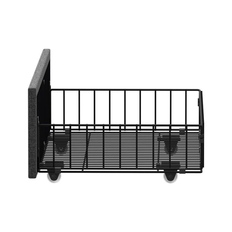 Oikiture 2x Trundle Drawers for Bed Frame w/ Wheels Storage Metal Grey