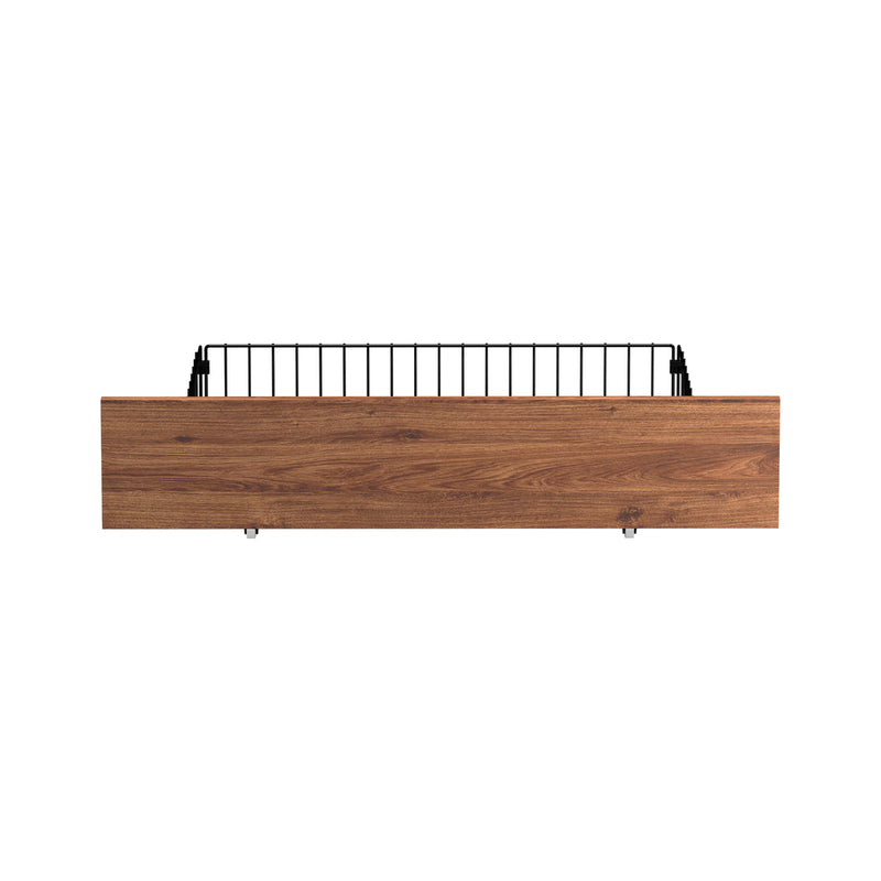 Oikiture 2x Bed Frame Storage Drawers with Wheels Metal Brown