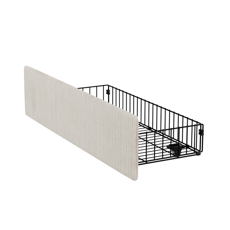 Oikiture 4x Trundle Drawers for Bed Frame Storage with Wheels Beige