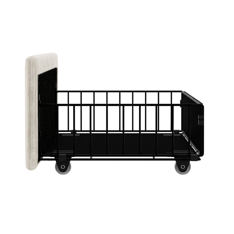 Oikiture 4x Trundle Drawers for Bed Frame Storage with Wheels Beige