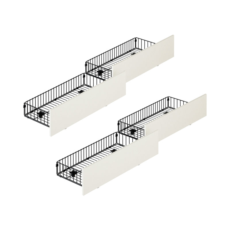 Oikiture 4x Trundle Drawers for Bed Frame Beige