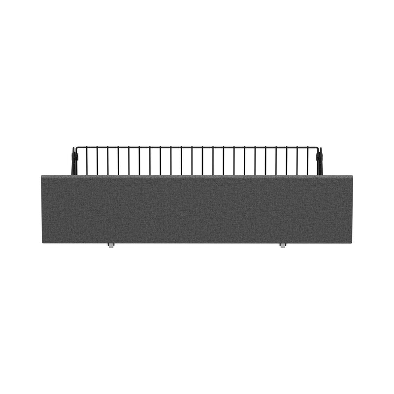 Oikiture 4x Trundle Drawers for Bed Frame w/ Wheels Storage Metal Grey