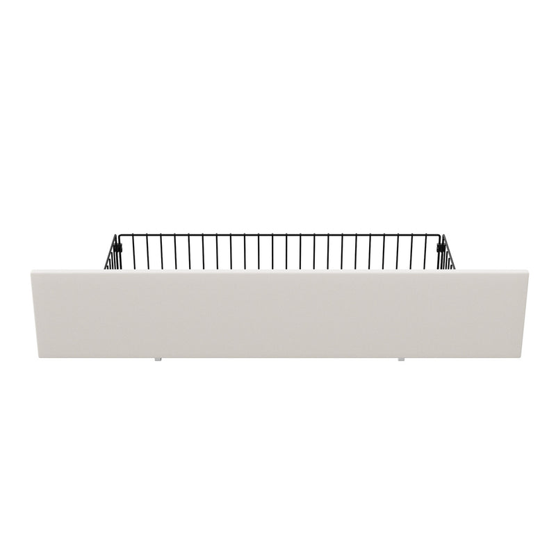 Oikiture 4x Drawers for Bed Frame Base Storage with Wheels Metal Beige