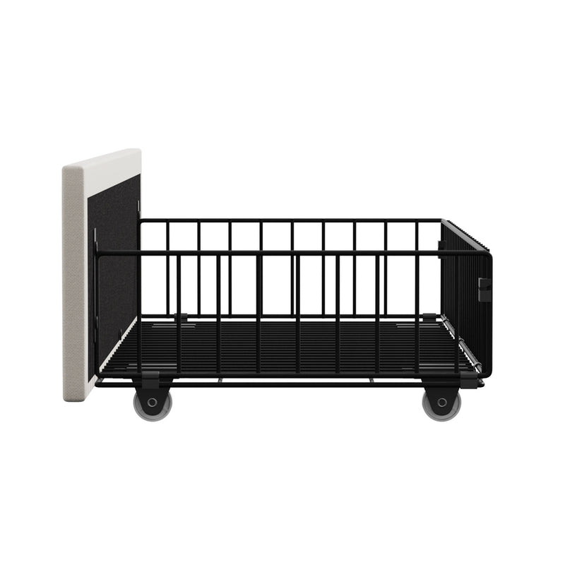 Oikiture 4x Drawers for Bed Frame Base Storage with Wheels Metal Beige
