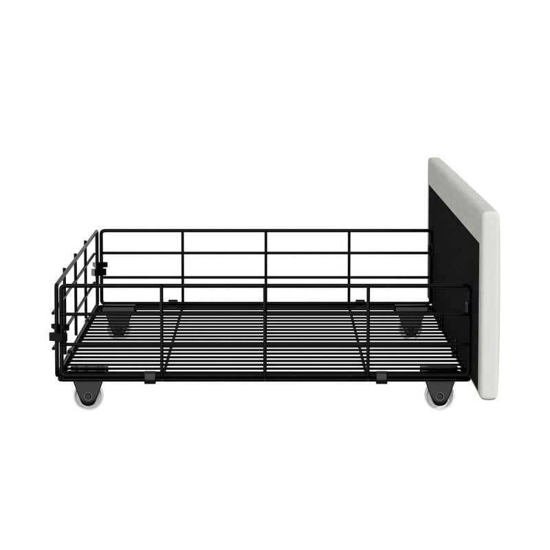 Oikiture Bed Frame Trundle Storage Metal Drawers Set of 4 White