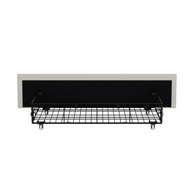 Oikiture Bed Frame Trundle Storage Metal Drawers Set of 4 White