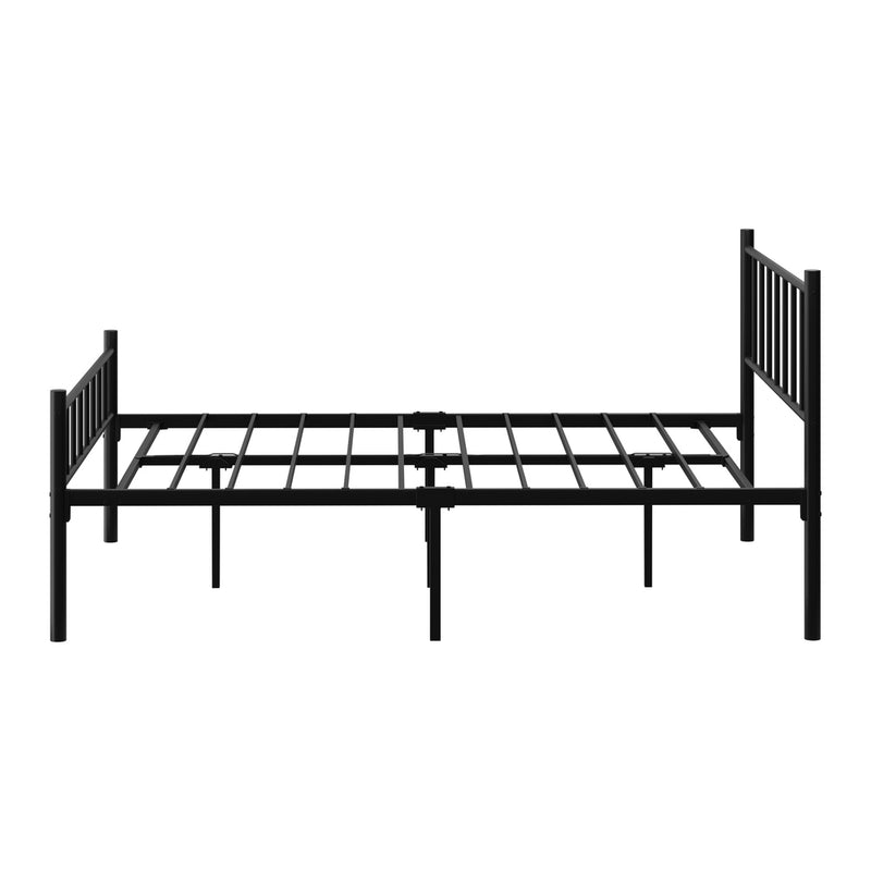 Oikiture Bed Frame Double Size Metal Base Platform Foundation Black