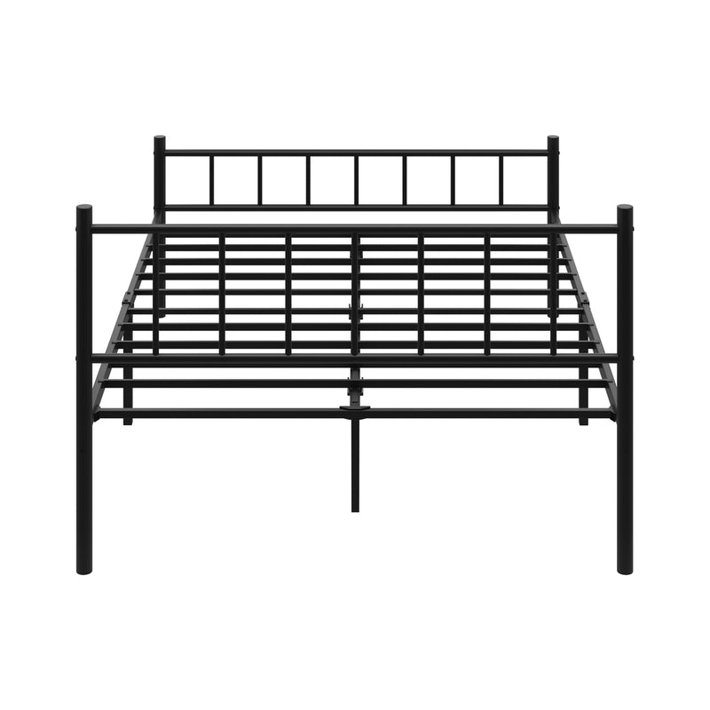 Oikiture Bed Frame Double Size Metal Base Platform Foundation Black