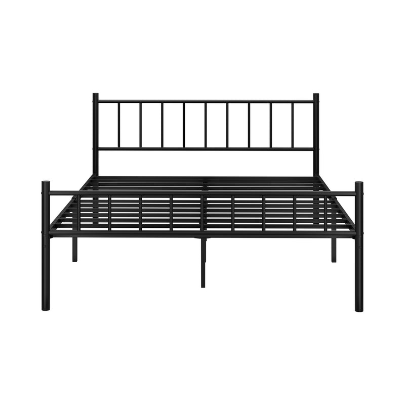 Oikiture Bed Frame Queen Size Metal Base Platform Foundation Black