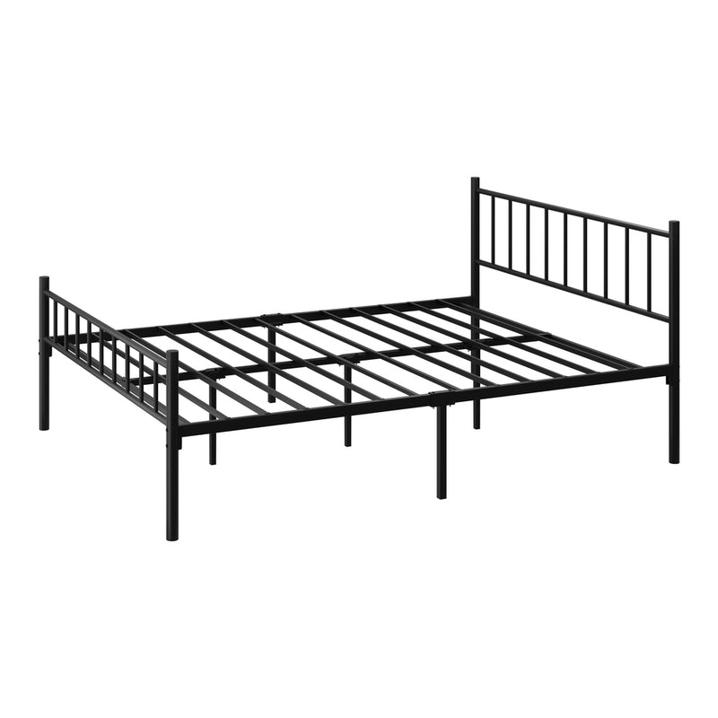 Oikiture Bed Frame Queen Size Metal Base Platform Foundation Black