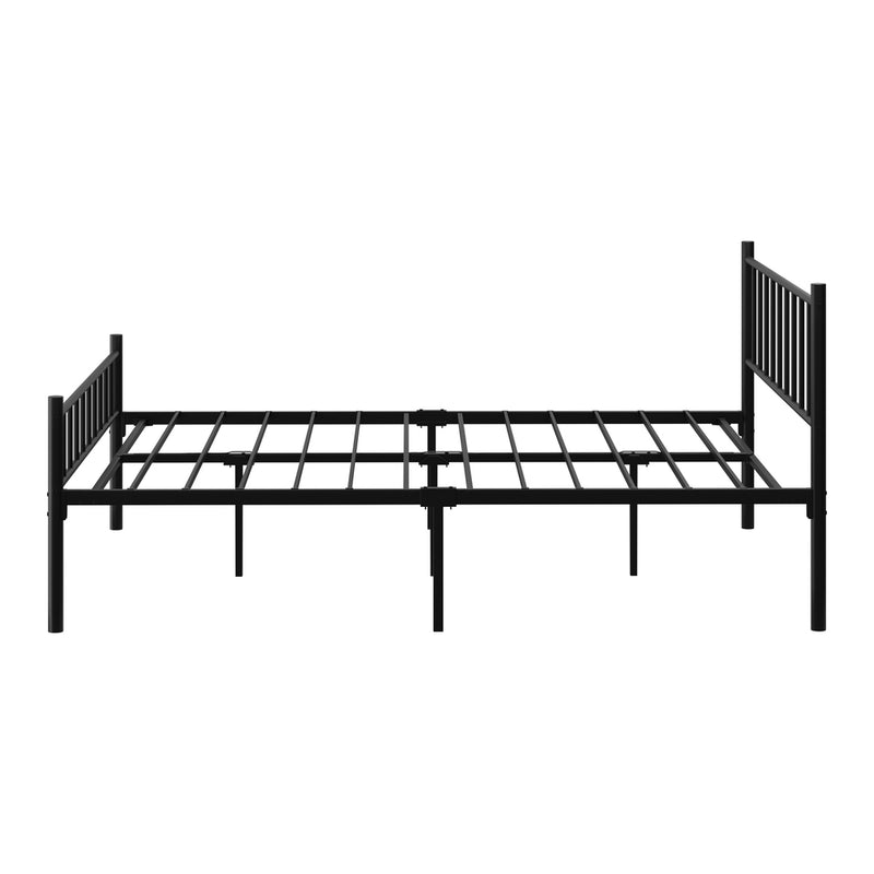 Oikiture Bed Frame Queen Size Metal Base Platform Foundation Black