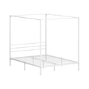Oikiture Metal Canopy Bed Frame Queen Size White