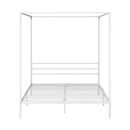 Oikiture Metal Canopy Bed Frame Queen Size White