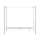 Oikiture Metal Canopy Bed Frame Queen Size White