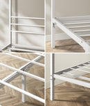 Oikiture Metal Canopy Bed Frame Queen Size White