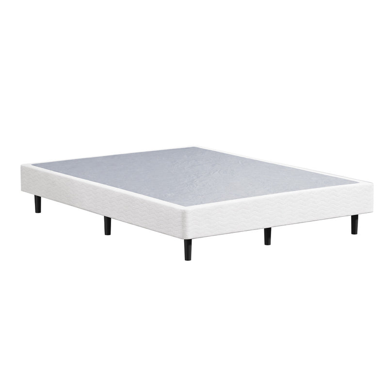 Oikiture Double Ensemble Metal Bed Base Fabric Cover Platform Bed