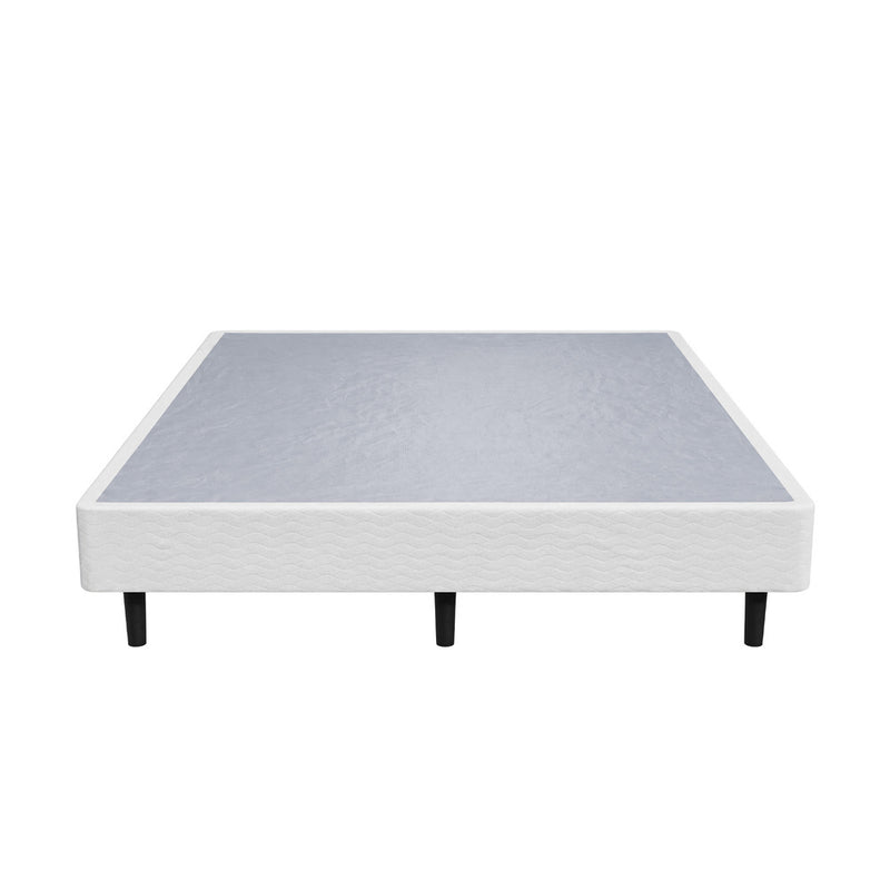 Oikiture Double Ensemble Metal Bed Base Fabric Cover Platform Bed