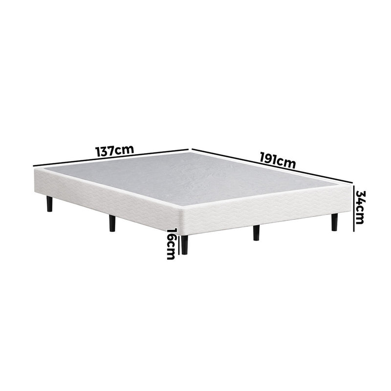 Oikiture Double Ensemble Metal Bed Base Fabric Cover Platform Bed