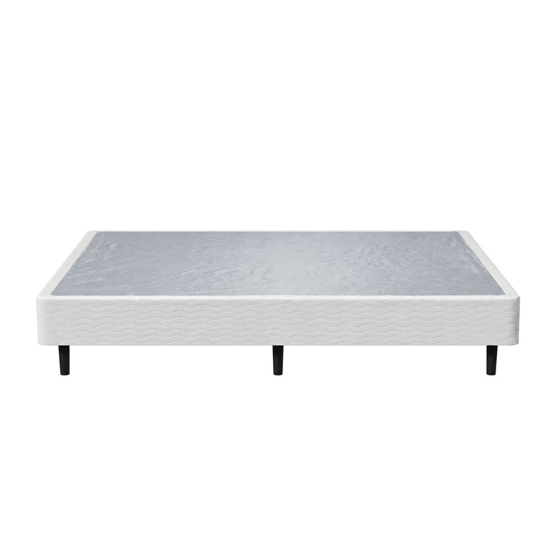Oikiture Double Ensemble Metal Bed Base Fabric Cover Platform Bed