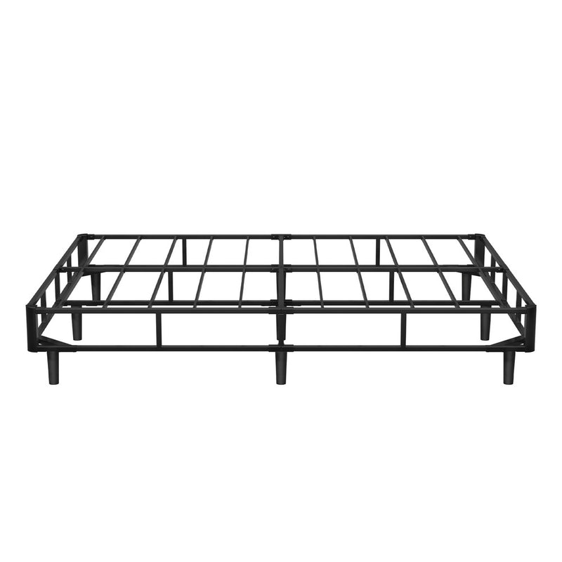 Oikiture Queen Ensemble Metal Bed Base Fabric Cover Platform Bed